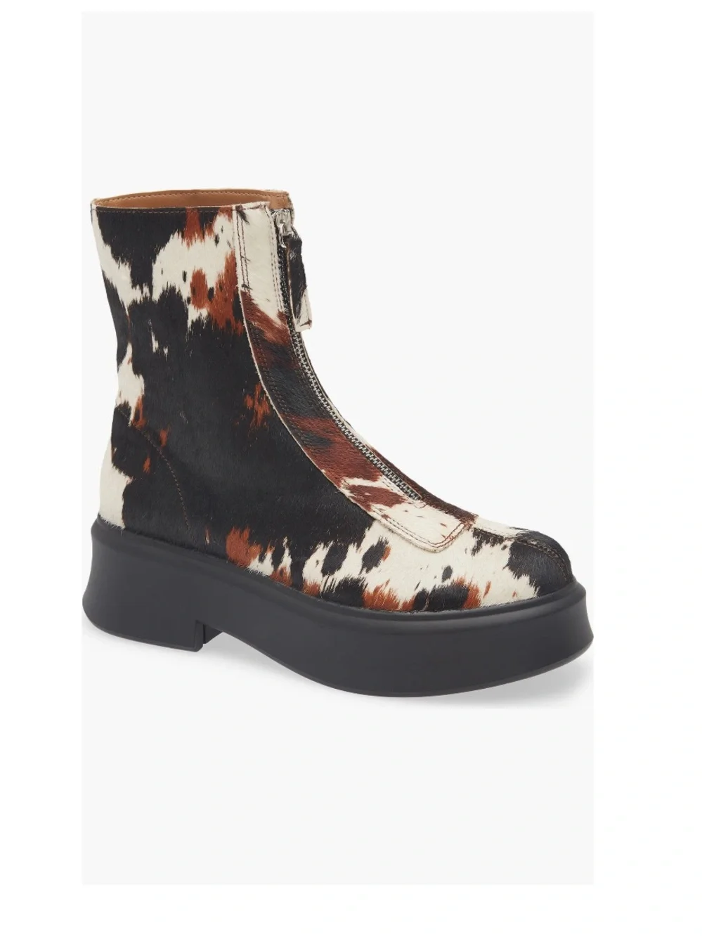 Steve Madden Jones Bootie Black, Brown & White Cow Print Calf Hair Women’s 6